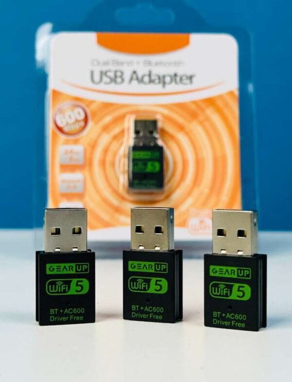 GearUP 600Mbps Dual Band WiFi + Bluetooth Adapter For Windows
