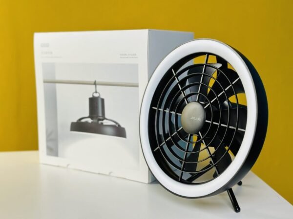 JISULIFE FA17 Rechargeable Fan with LED Ceiling Fan with Long
