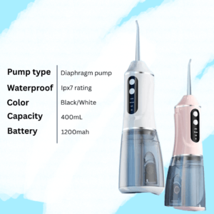 Water Flosser 400mL Capacity, 1200mAh Battery