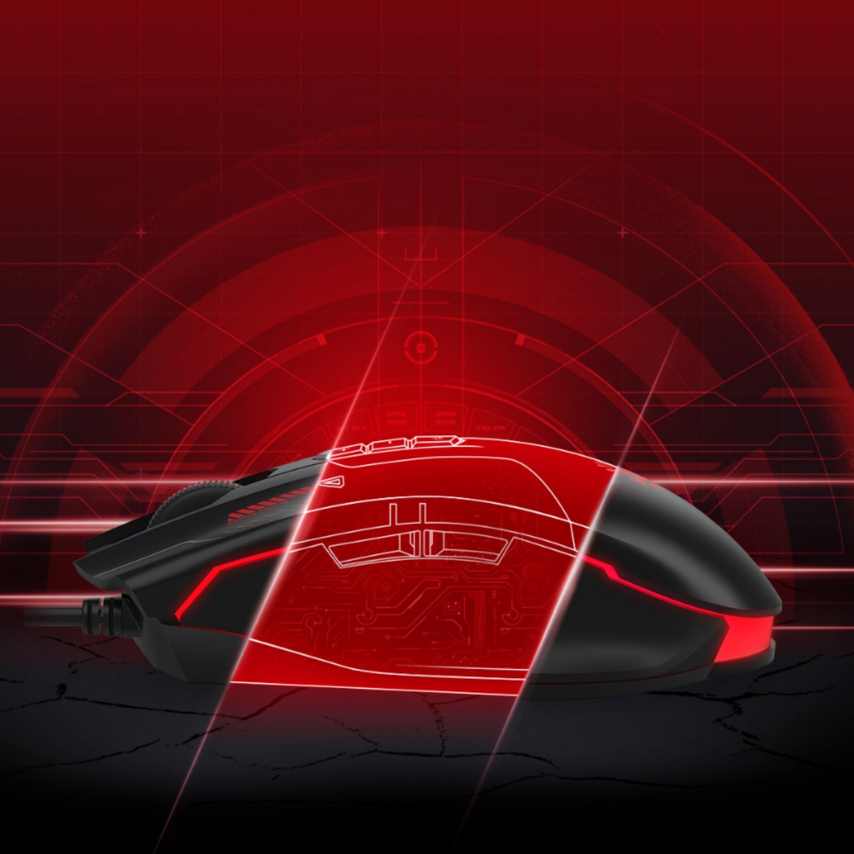 ES7 RGB Esports Gaming Mouse Red color
