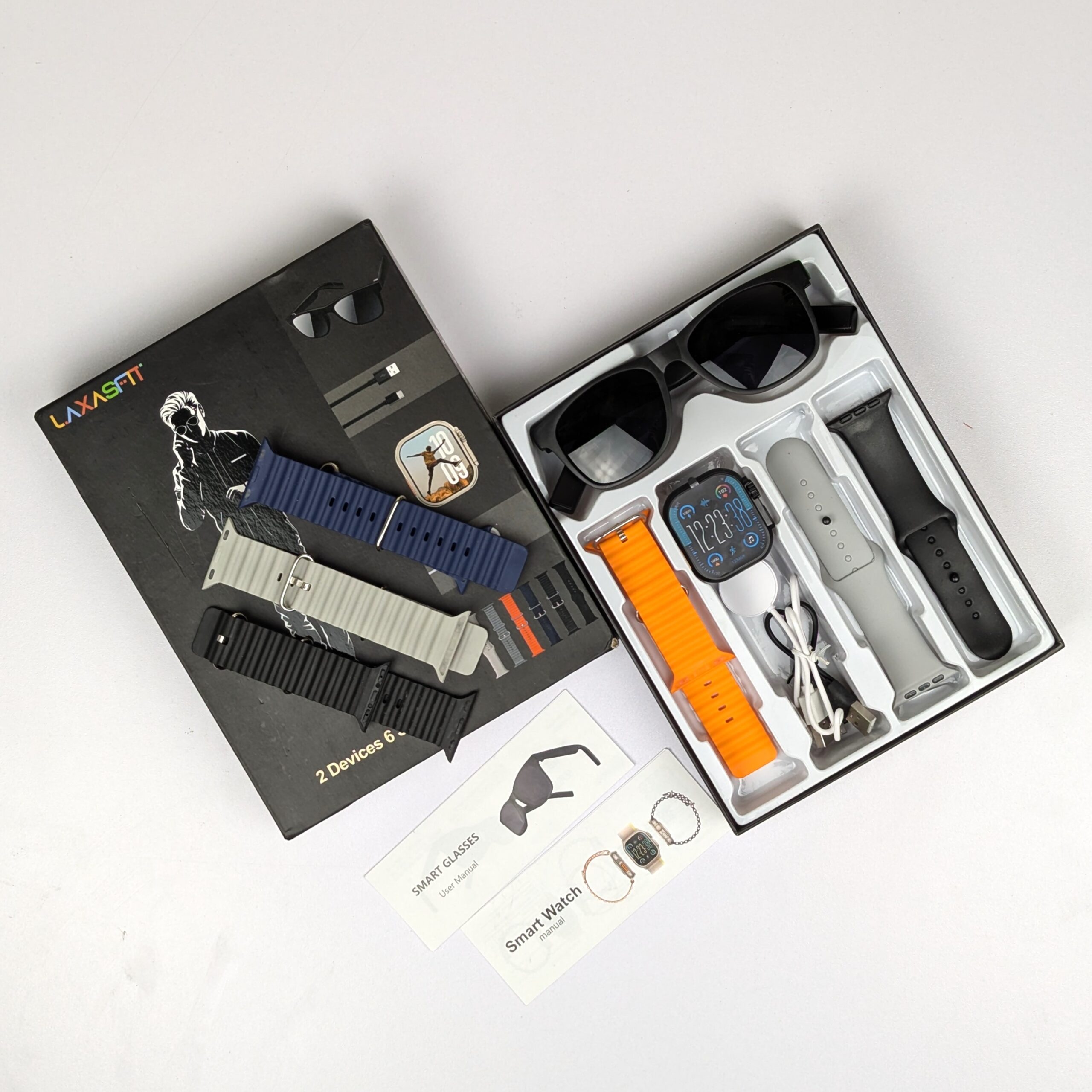LAXASFIT Smartwatch set 2 with 6 straps